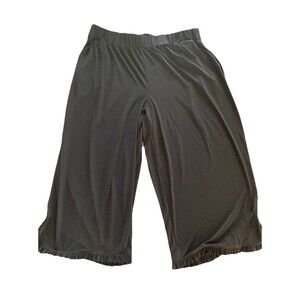 Michael Kors Women’s Plus 1X Black Pull On Pedal Pushers Ruffled Good Condition